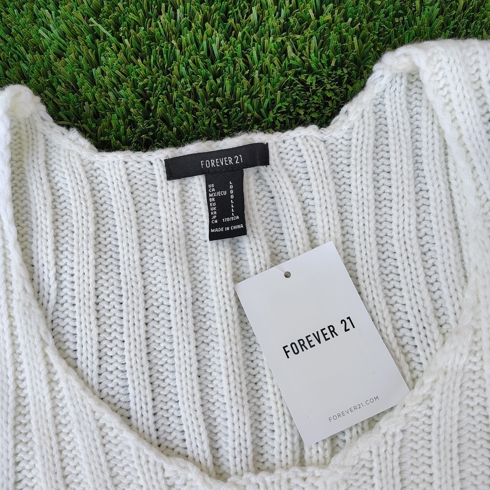 Forever 21 White Ribbed Knit Tank Top - Picture 2 of 3